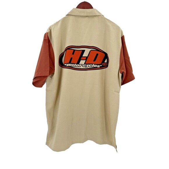 VINTAGE 2003 Harley Davidson Retro Race Team Graphic Print Button Down MEDIUM - Picture 6 of 14